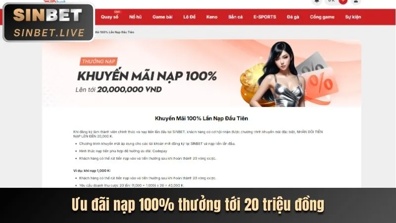 Thưởng nạp tiền cwin999 casino